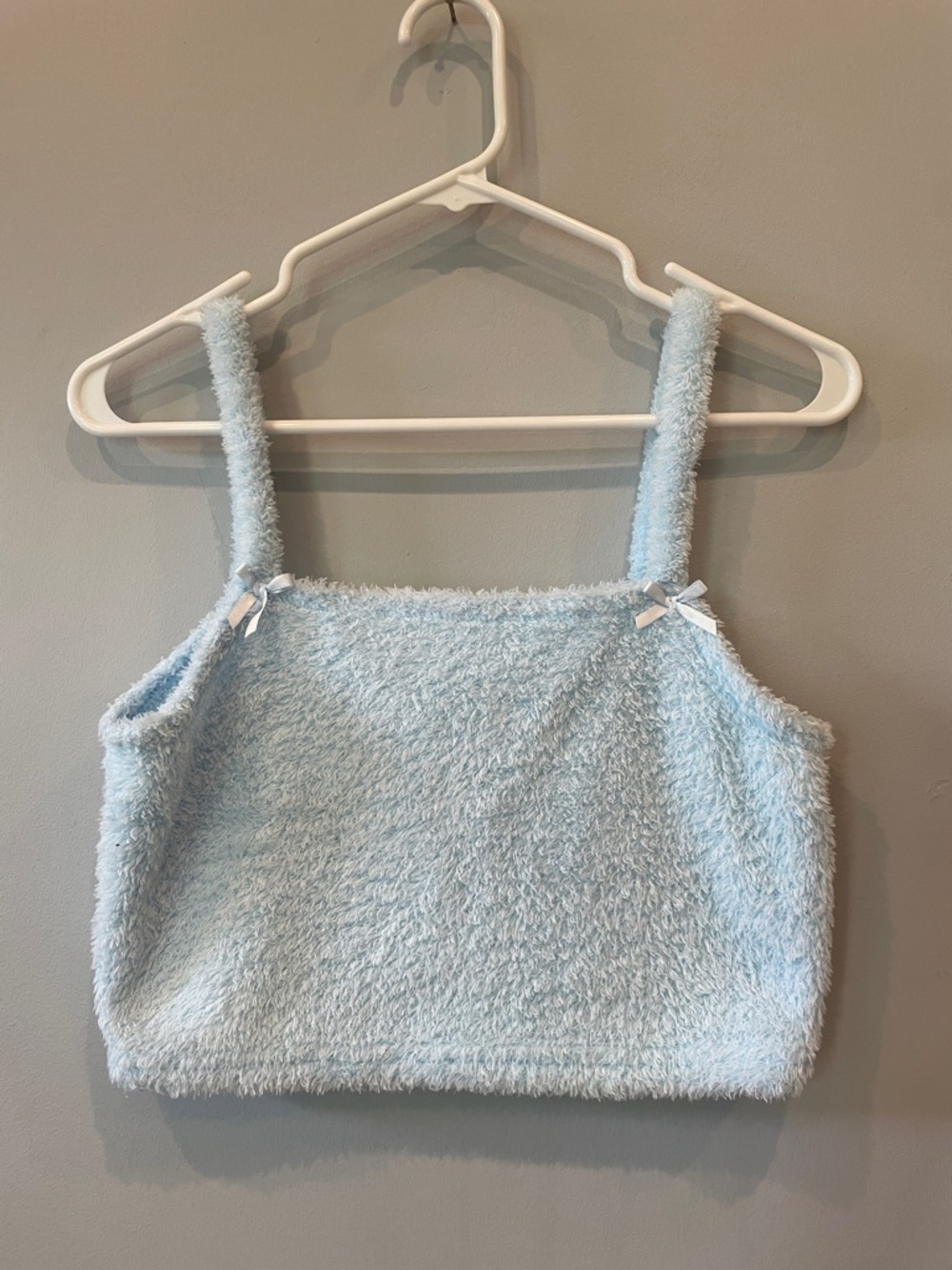 Cozy Light Blue Fuzzy  Top summer looks